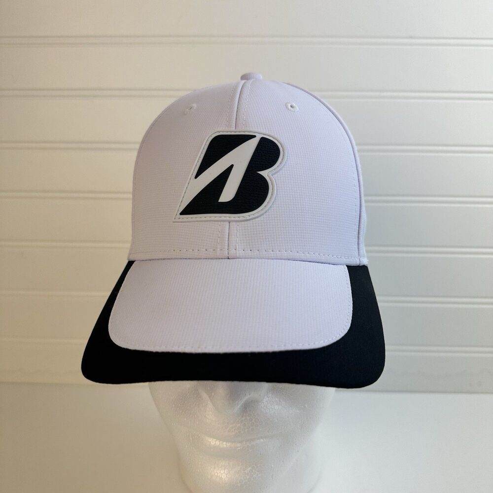 Bridgestone Golf Strapback Adjustable Hat Cap Polyester Men Women White Black